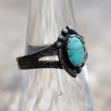 Vintage Sterling Turquoise Ring 6.75