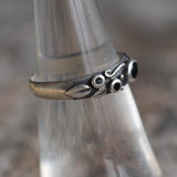 Vintage Sterling Silver Floral Band 5.75