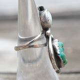 Vintage Sterling Turquoise and Mother Of Pearl Ring 5