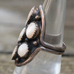 Vintage Sterling Mother Of Pearl Cluster Ring 7.75