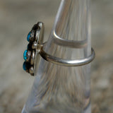 Vintage Sterling Turquoise Cluster Ring 5