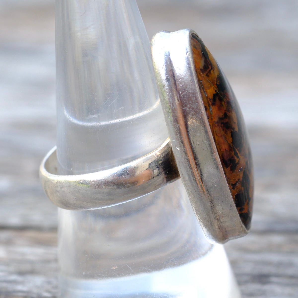 Vintage Sterling Jasper Ring 9