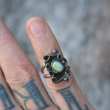 Vintage Sterling Turquoise Ring 4.5