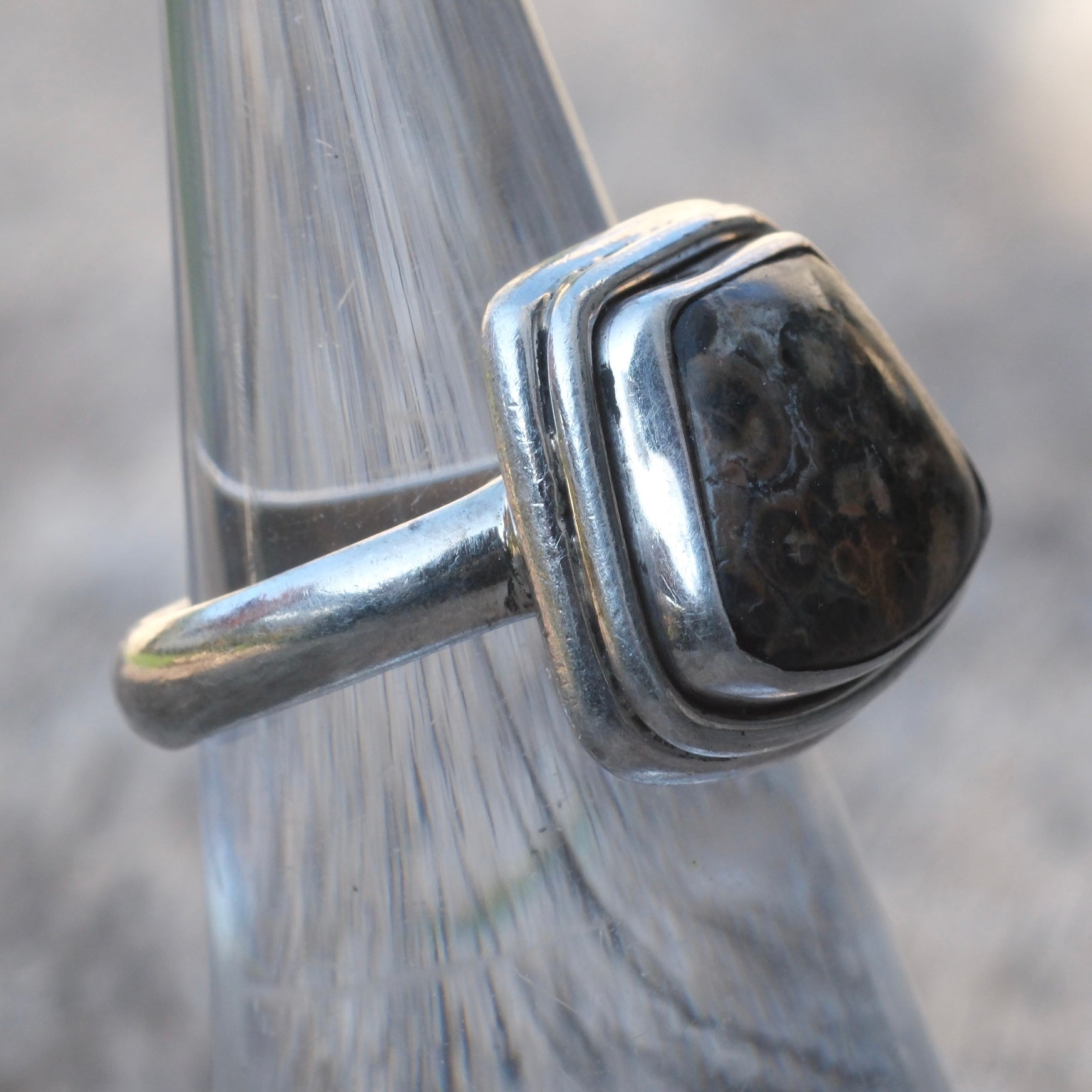 Vintage Sterling Jasper Ring 6