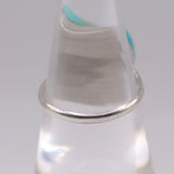 Vintage Sterling Turquoise Inlay Ring 6.25