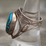 Vintage Sterling Compressed Turquoise Ring 8.5