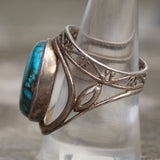 Vintage Sterling Compressed Turquoise Ring 8.5