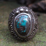 Vintage Sterling Turquoise Ring 8.5