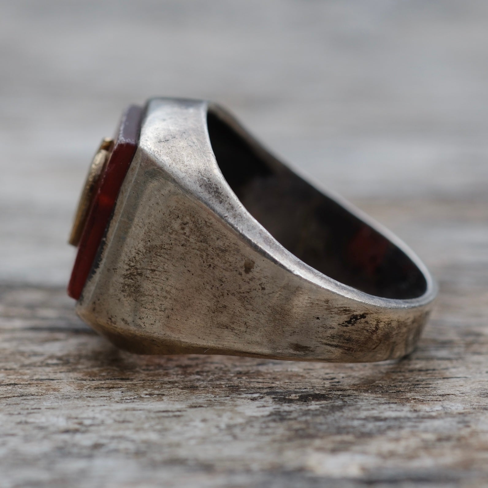 Vintage Sterling O Initial Signet Ring 8