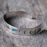 Vintage Sterling Crushed Turquoise and Coral Cuff