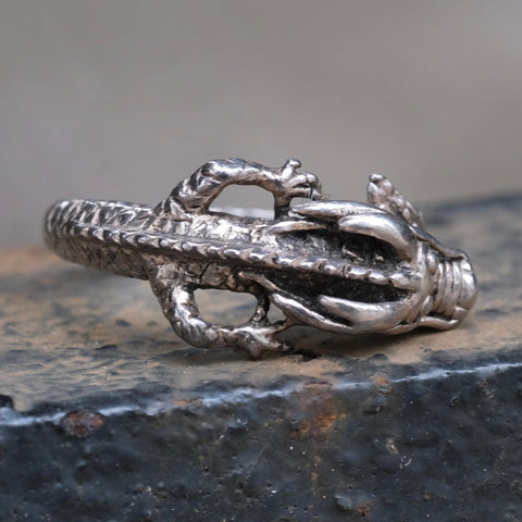 Vintage Sterling Dragon Band Ring 10.5