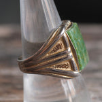 Vintage Sterling Serpentine Signet Ring 8.75