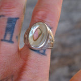 Vintage Sterling Abalone Thunderbird Ring 11.5