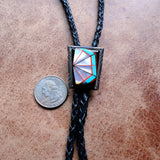 Vintage Sterling Zuni Inlay Bolo Tie