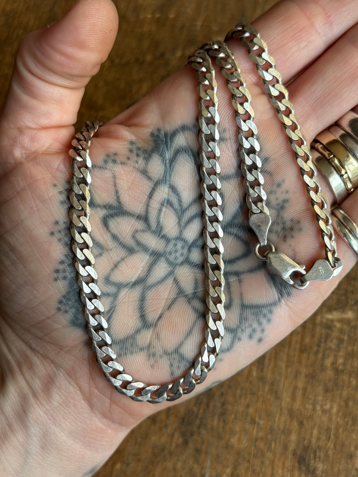 Vintage Sterling Silver 18” Curb Chain