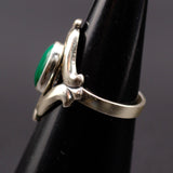 Vintage Sterling Malachite Sandcast Ring 6