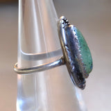 Vintage Sterling Turquoise Roper Ring 6.75