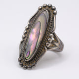 Vintage Sterling Abalone Ring 5.25
