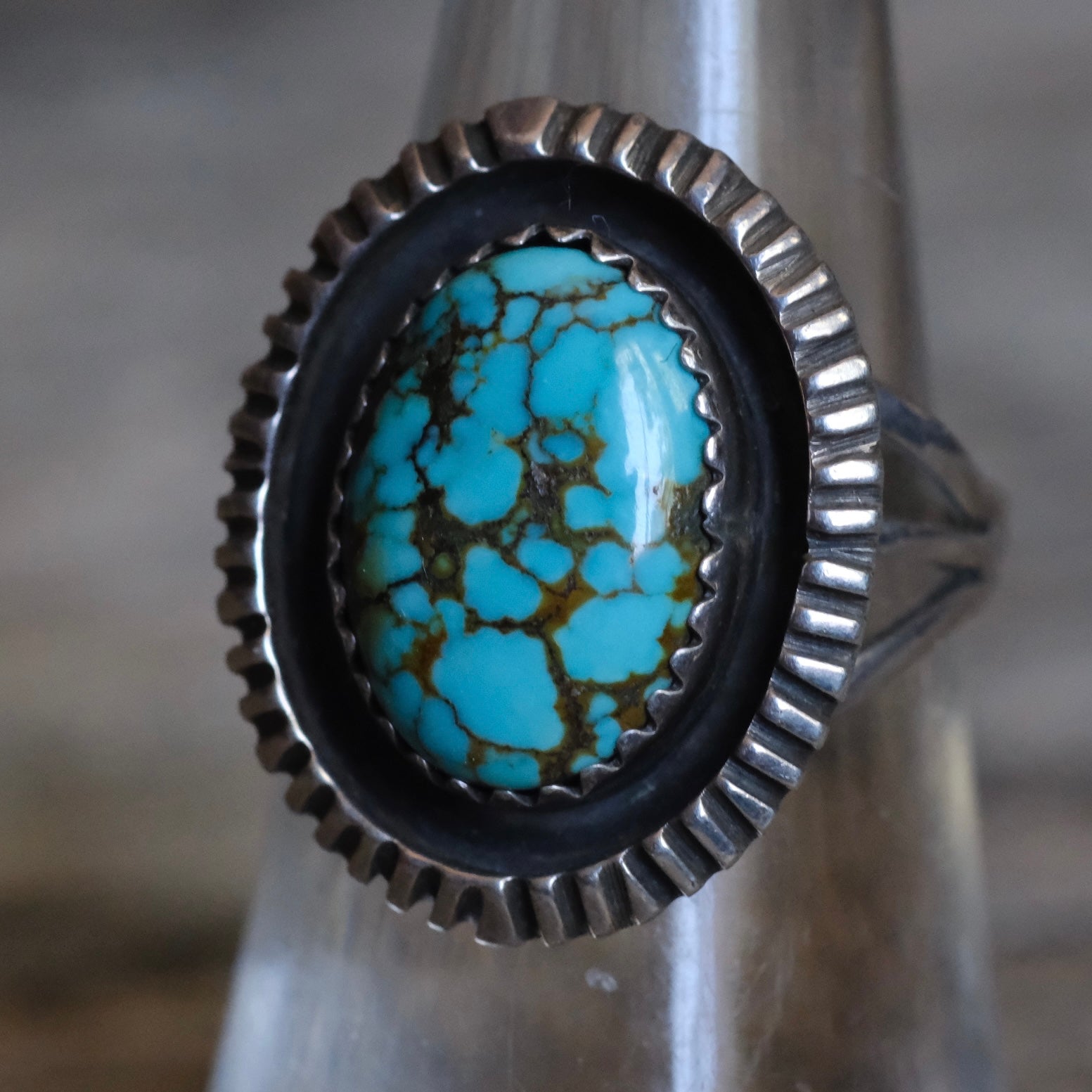 Vintage Sterling Turquoise Ring 6.5
