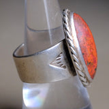Vintage Sterling Red Jasper Roper Ring 8.5