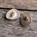 Vintage Sterling Turquoise Bear Paw Stud Earrings