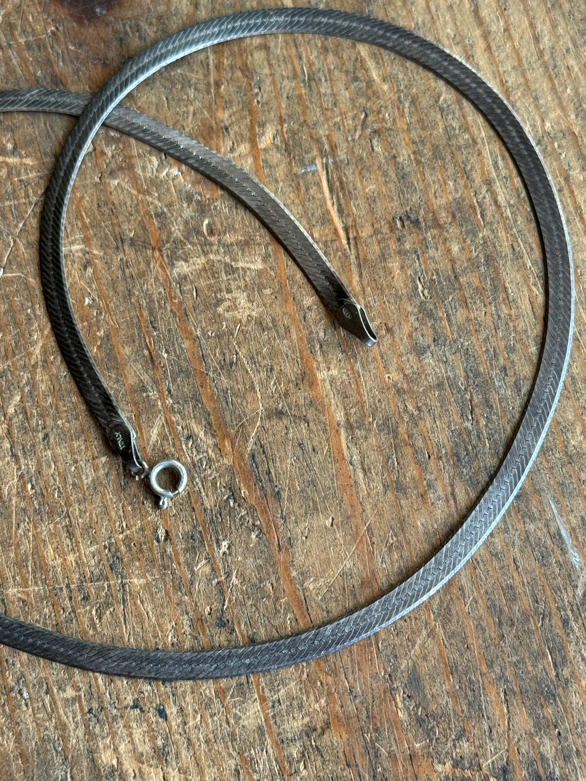 Vintage Sterling Silver 19.5” Herringbone Chain