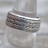 Vintage Sterling Braided Silver Band 8