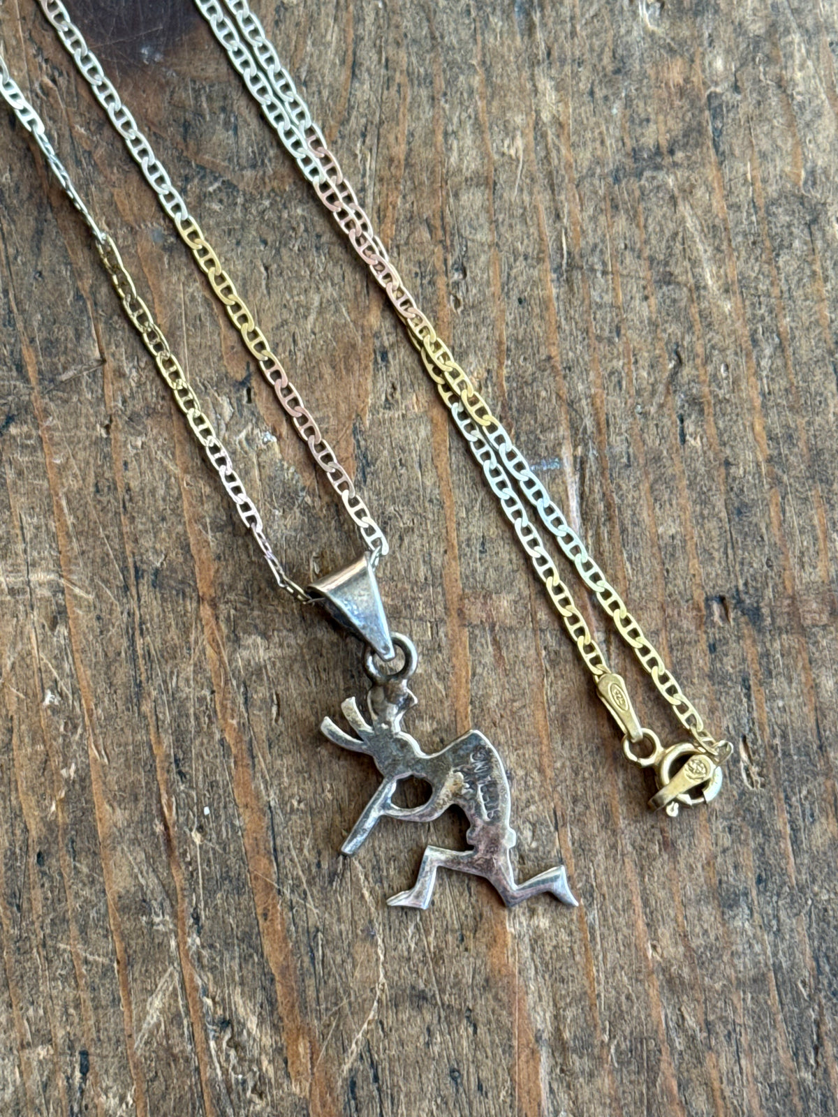 Vintage Sterling Silver Kokopelli Necklace