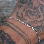 Vintage Sterling Silver Figaro Chain Bracelet