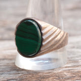 Vintage Sterling Malachite Ring 13