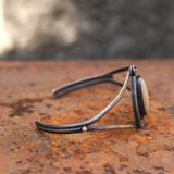 Vintage Sterling Mother Of Pearl Feather Cuff Bracelet