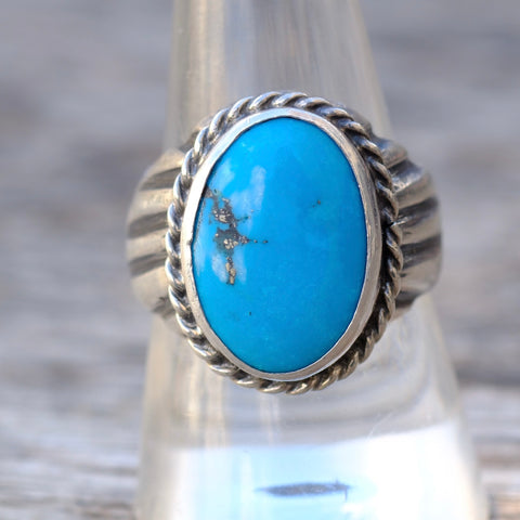 Vintage Sterling Turquoise Ring 9.25