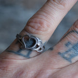 Vintage Sterling Silver Heart Band 6.75