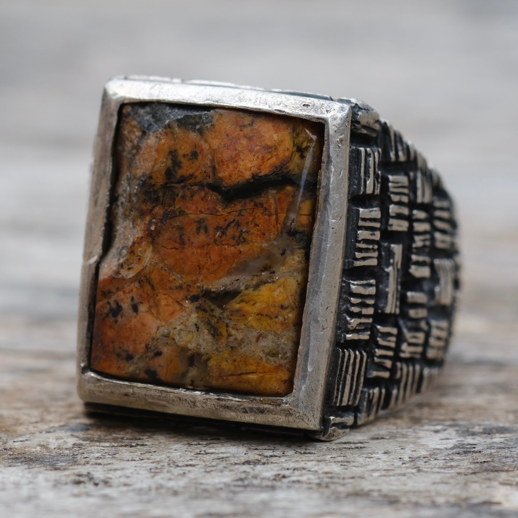 Vintager Sterling Jasper Ring 9