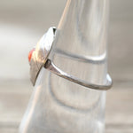 Vintage Sterling Coral Feather Ring 6.75
