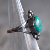 Vintage Sterling Turquoise Ring 4.25