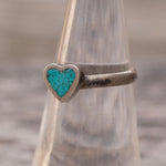 Vintage Sterling Turquoise Heart Ring 5.5