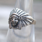 Vintage Sterling Silver Chief Ring 5.5