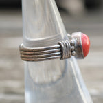 Vintage Sterling Coral RIng 6.25