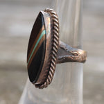 Vintage Sterling Multistone Inlay Roper Ring 6.25