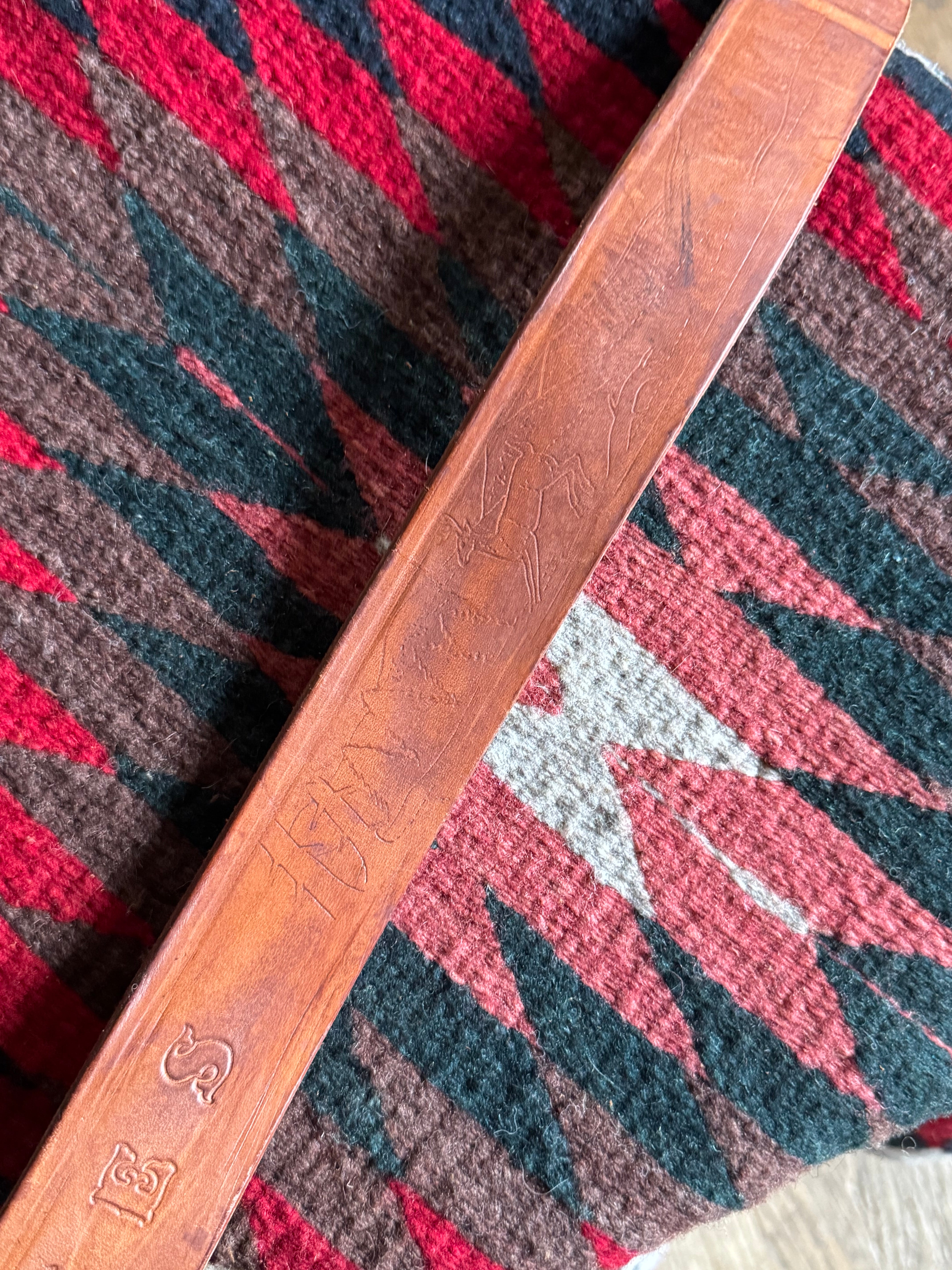 Vintage Hand Tooled Brown Leather ‘NEVES’ Wildlife Belt