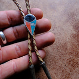 Vintage Petite Multistone Inlay Bolo Tie