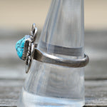 Vintage Sterling Turquoise Floral Ring 9.25