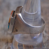 Vintage Sterling Multistone Inlay Ring 8.75