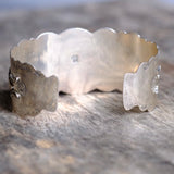 Vintage Sterling 3-Stone Stamped Arrowhead Cuff Bracelet