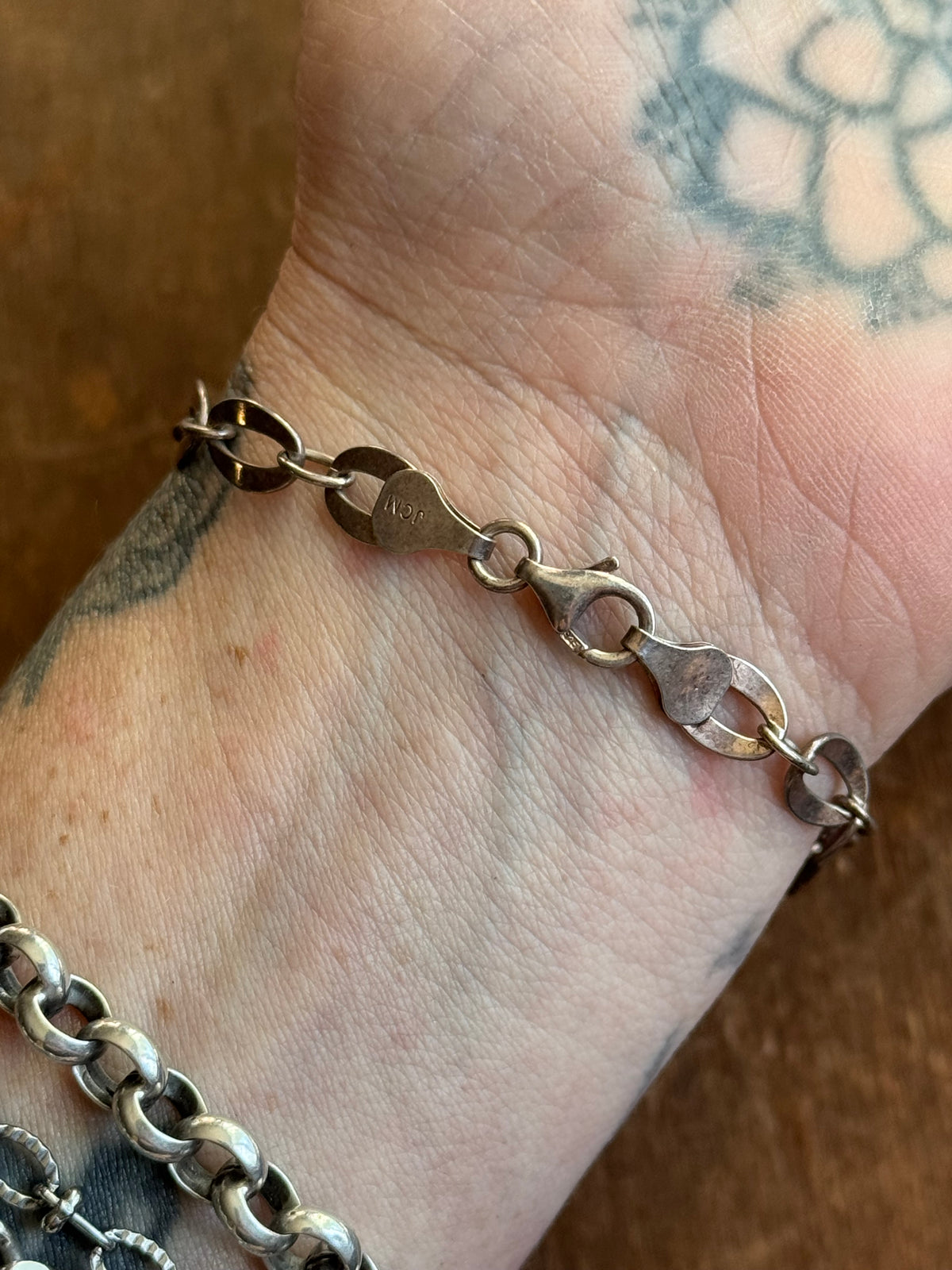 Vintage Sterling Silver 8” Open Link Chain Bracelet