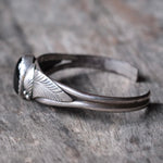 Vintage Sterling Onyx Feather Cuff