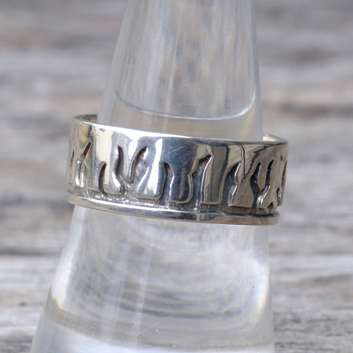 Sterling Silver Flame Band Ring 9
