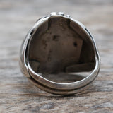 Vintage Sterling Zuni Inlay Stamped Band Ring 11