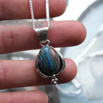 Vintage Sterling Rainbow Calsilica Necklace